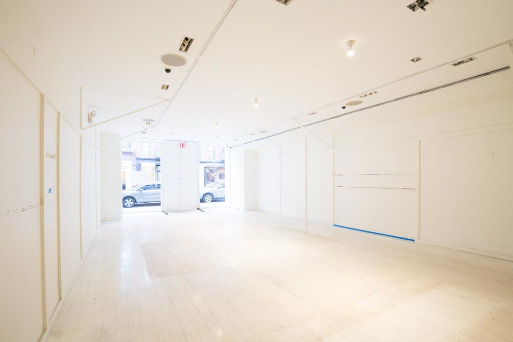 Prime retail unit in Nolita empty white-box space with clean interior