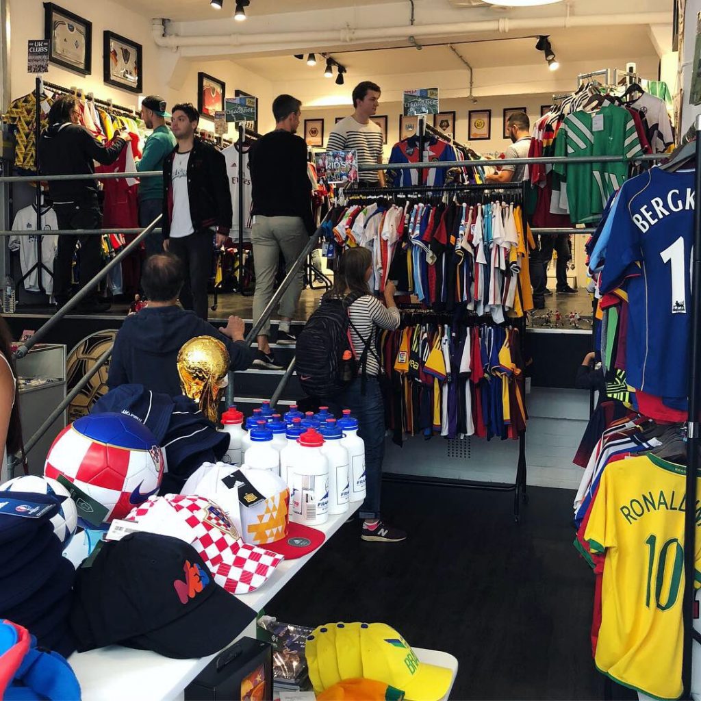 classic football shirts london pop up