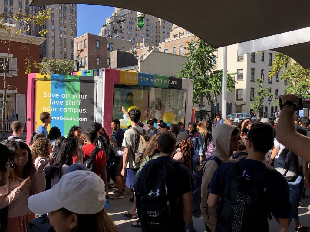 Venmo pop up for their debit card launch