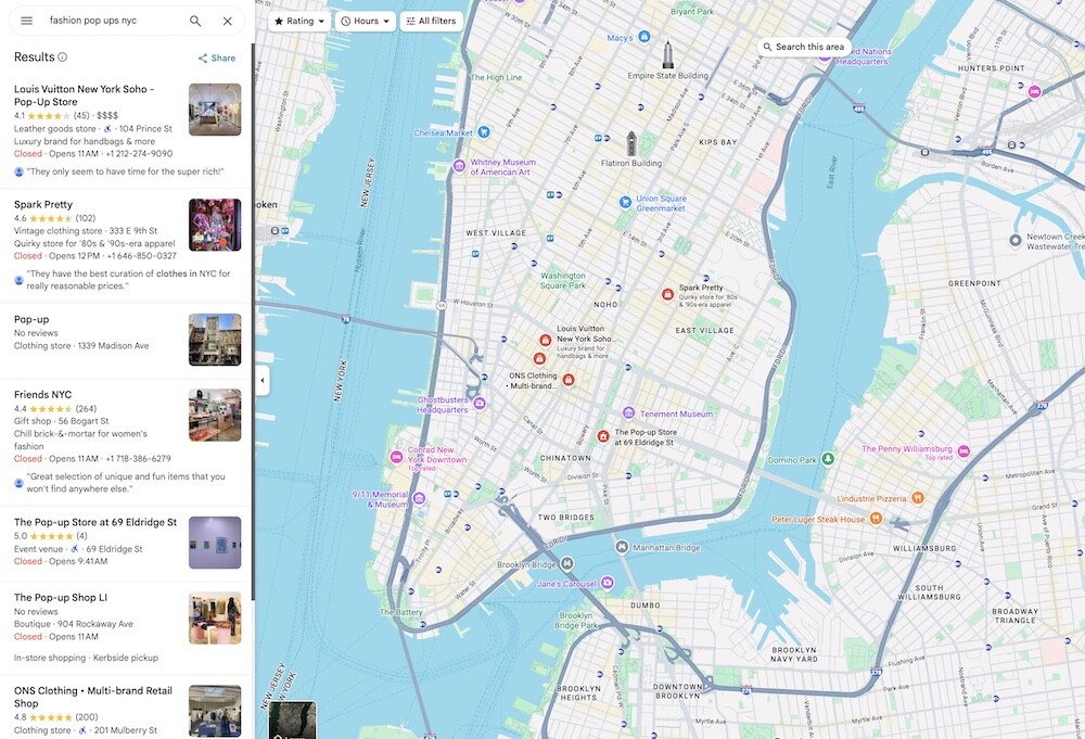 screenshots of google maps, what is local seo
