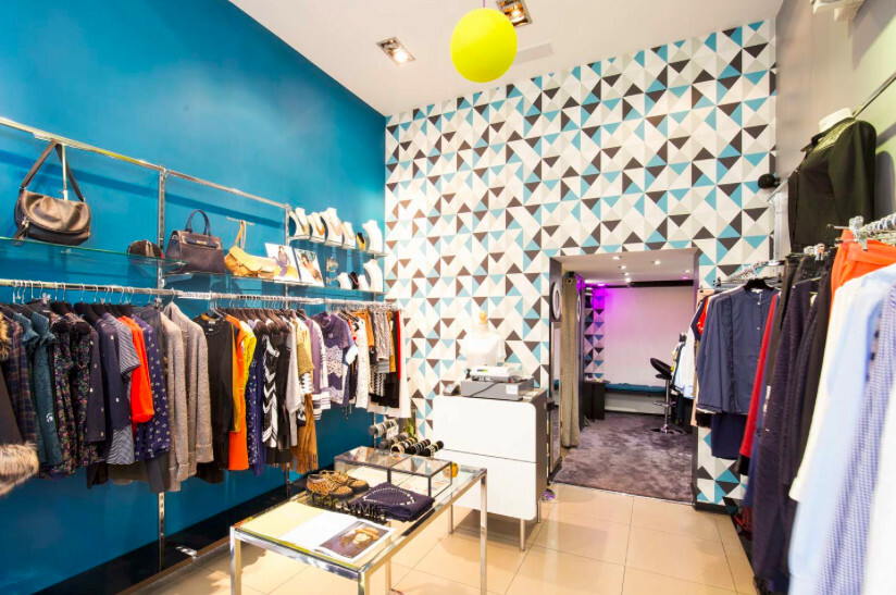 Interior of a fashion pop up shop in Pigalle Paris